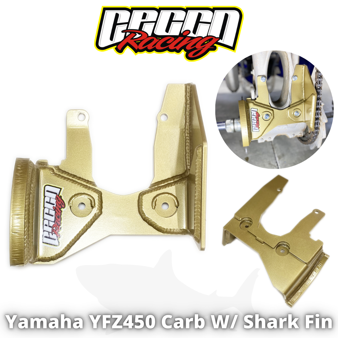 YAMAHA YFZ450 CARB MODEL SWINGARM ROTOR GUARD SKIDPLATE WITH SHARK FIN